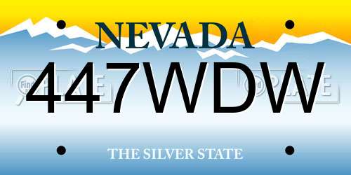 447WDW Nevada License Plate