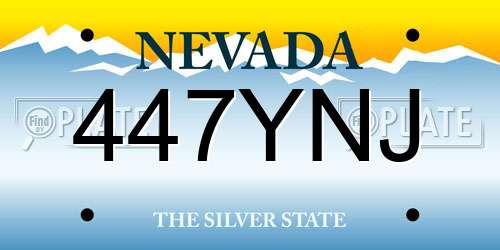 447YNJ Nevada License Plate
