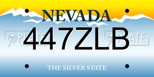 447ZLB Nevada License Plate