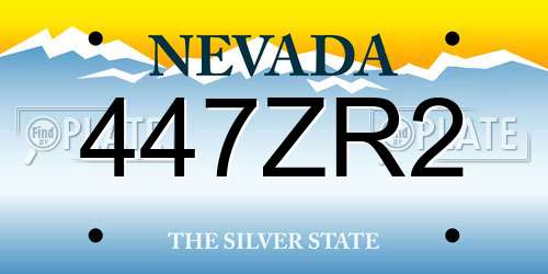 447ZR2 Nevada License Plate