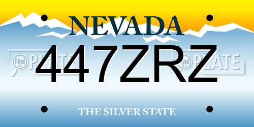 447ZRZ Nevada License Plate
