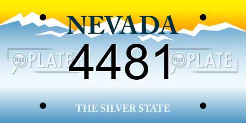 4481 Nevada License Plate