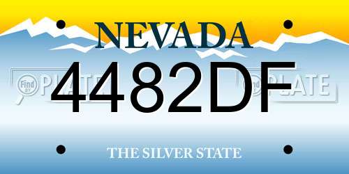 4482DF Nevada License Plate