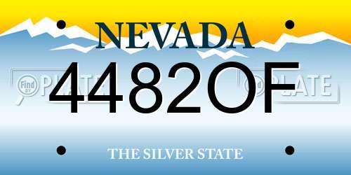 4482OF Nevada License Plate