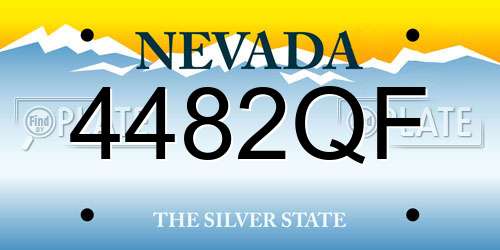 4482QF Nevada License Plate