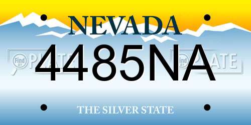 4485NA Nevada License Plate