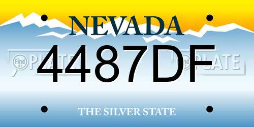 4487DF Nevada License Plate