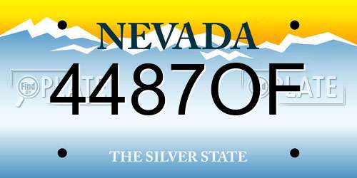 4487OF Nevada License Plate