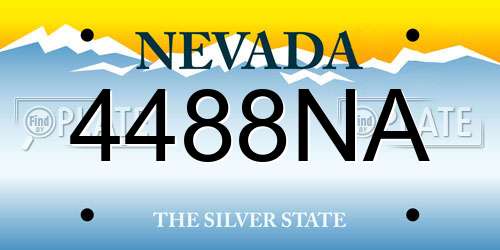 4488NA Nevada License Plate