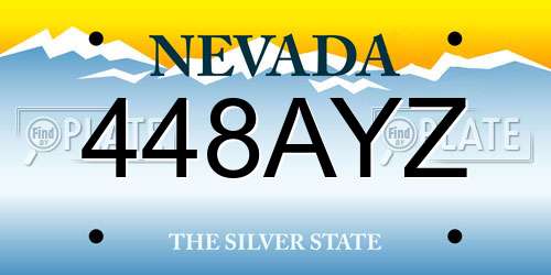 448AYZ Nevada License Plate