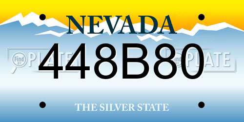 448B80 Nevada License Plate