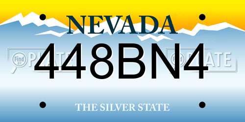 448BN4 Nevada License Plate