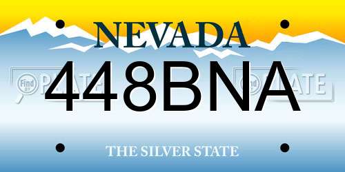 448BNA Nevada License Plate