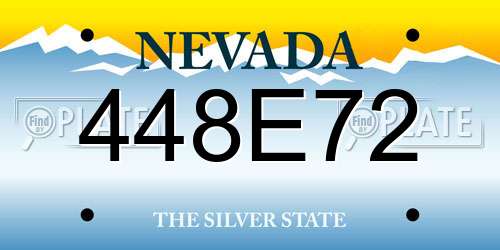 448E72 Nevada License Plate