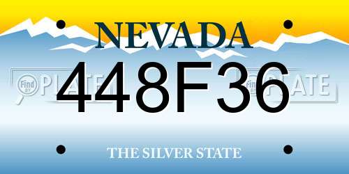 448F36 Nevada License Plate