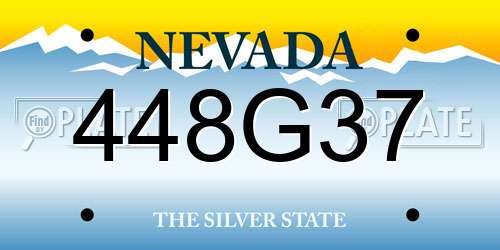448G37 Nevada License Plate