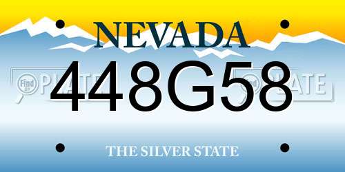 448G58 Nevada License Plate
