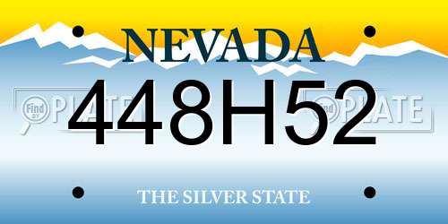 448H52 Nevada License Plate