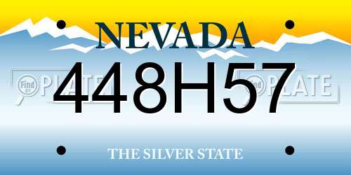 448H57 Nevada License Plate