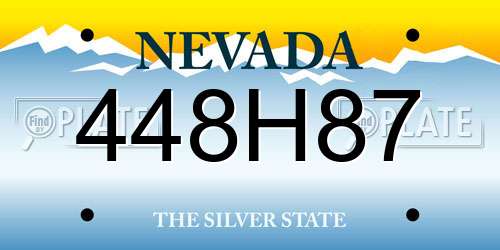 448H87 Nevada License Plate