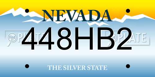 448HB2 Nevada License Plate
