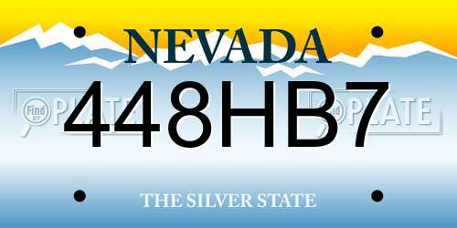 448HB7 Nevada License Plate