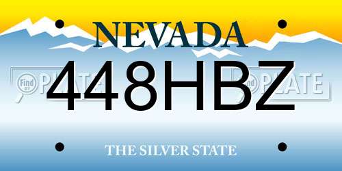 448HBZ Nevada License Plate