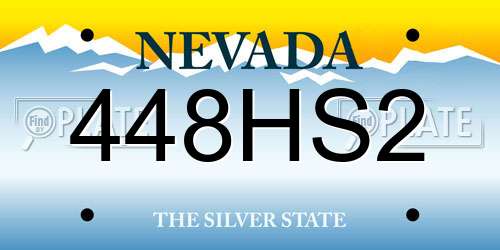 448HS2 Nevada License Plate