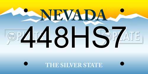 448HS7 Nevada License Plate