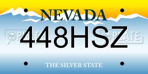 448HSZ Nevada License Plate