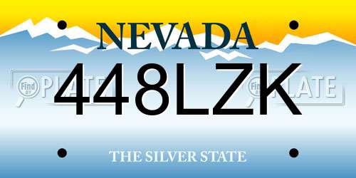 448LZK Nevada License Plate