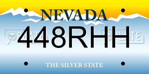 448RHH Nevada License Plate