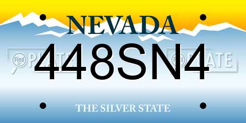 448SN4 Nevada License Plate