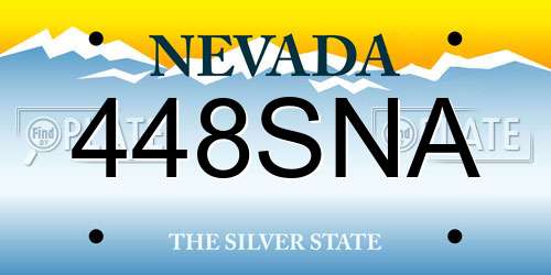 448SNA Nevada License Plate