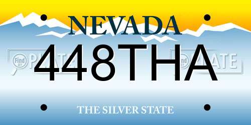 448THA Nevada License Plate