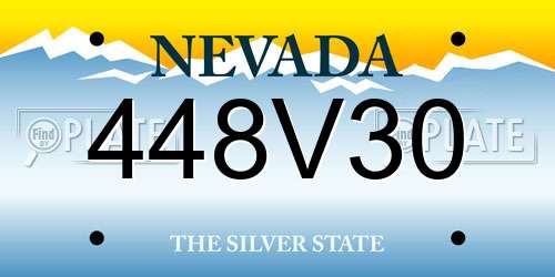 448V30 Nevada License Plate