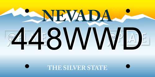 448WWD Nevada License Plate