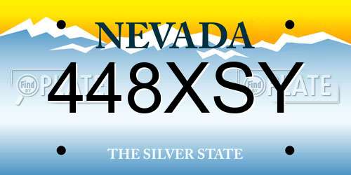 448XSY Nevada License Plate