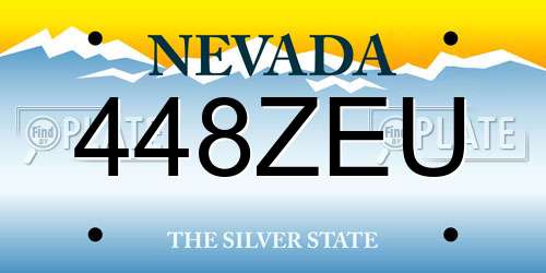 448ZEU Nevada License Plate