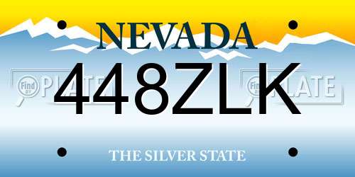 448ZLK Nevada License Plate