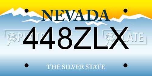 448ZLX Nevada License Plate