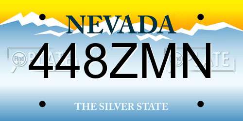 448ZMN Nevada License Plate