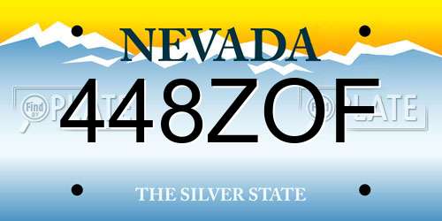 448ZOF Nevada License Plate