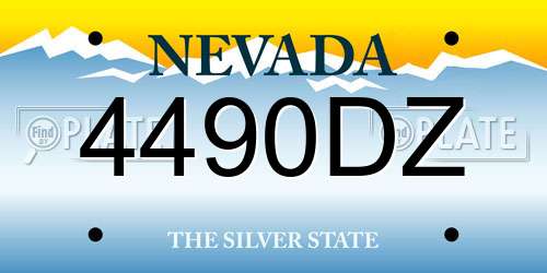 4490DZ Nevada License Plate