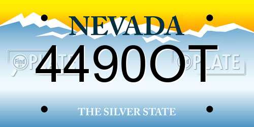 4490OT Nevada License Plate