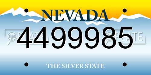 4499985 Nevada License Plate