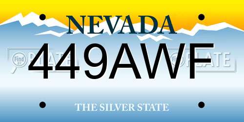 449AWF Nevada License Plate