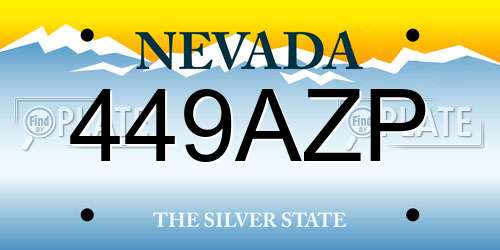 449AZP Nevada License Plate