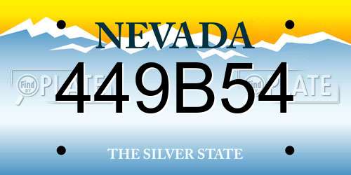 449B54 Nevada License Plate