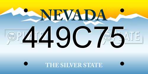 449C75 Nevada License Plate